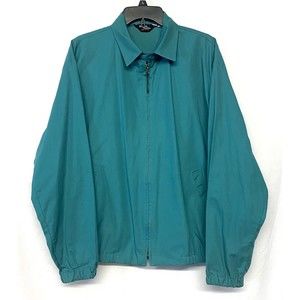 Vintage Retro English Squire Green Windbreaker Jacket Men’s Size L Full Zip